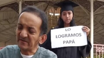 Hija se gradúa y agradece a su papá bolero